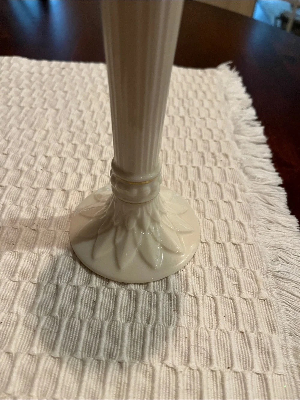Fluted Cream Bud Vase by Lenox